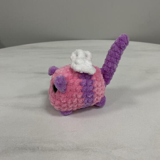 Вязаная игрушка Котопчёл (роз.-фиол.)