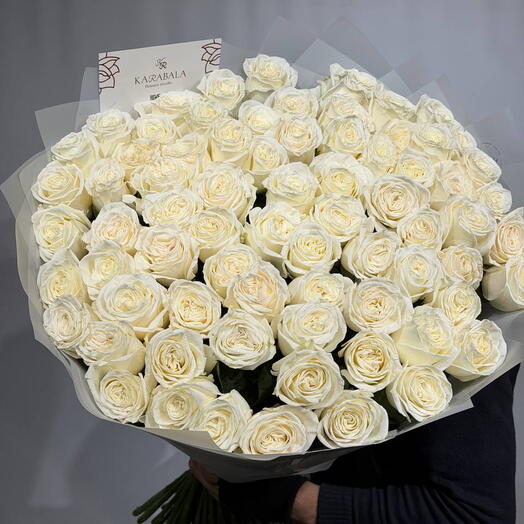 Роза Эквадор белые 90 см