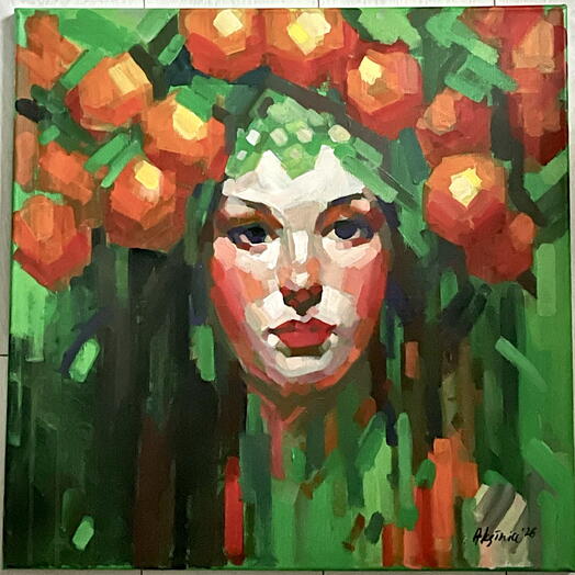 Картина Апельсиновое настроение художника Оксана Бурякова, холст/масло 60*60, 2026