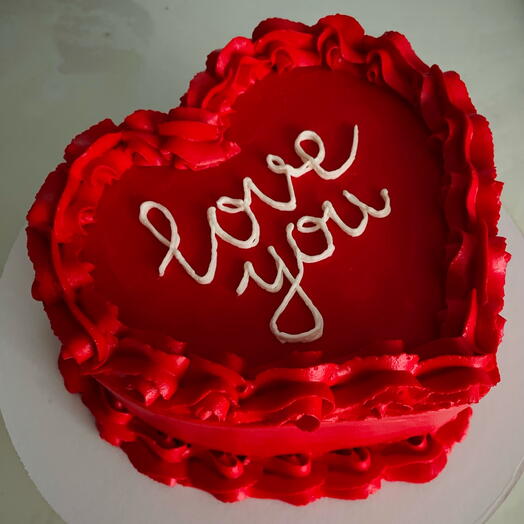 Торт сердце с рюшами