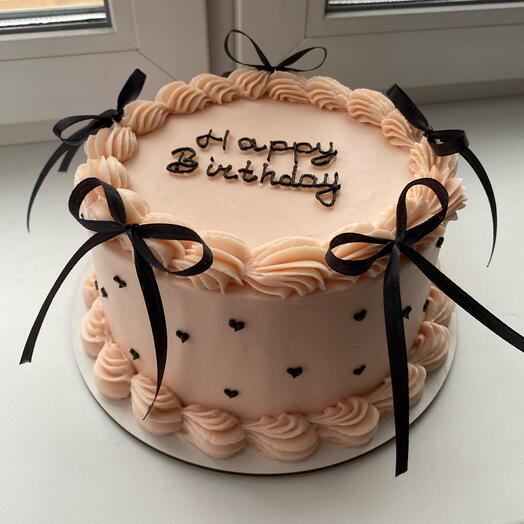 Торт на день рождения, Happy Birthday, ламбет, торт с бантиками