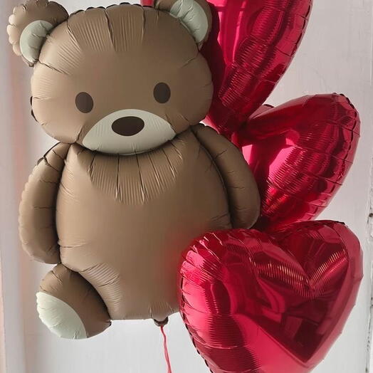 Мишка и сердца