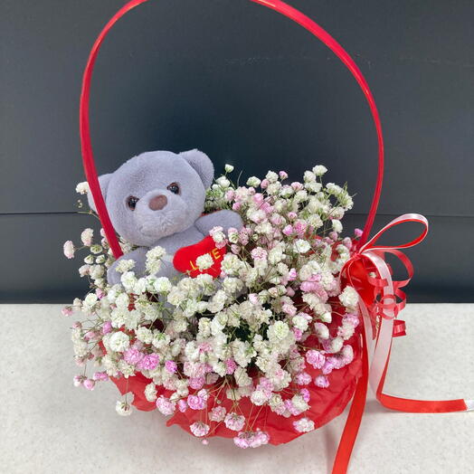 Корзина с гипсофилой