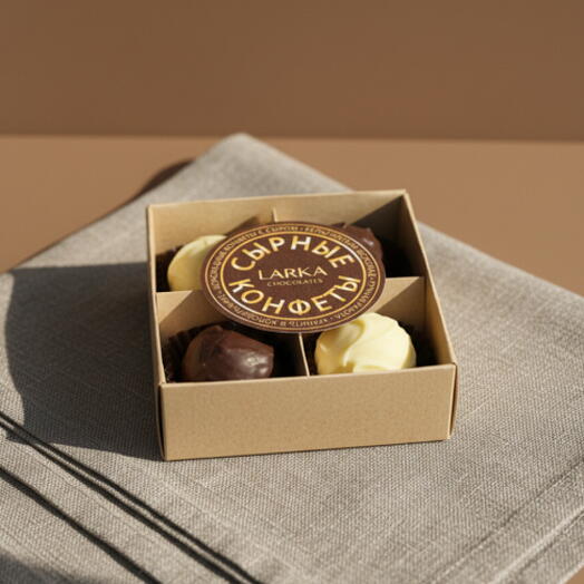 Ассорти из 4 сырных конфет трюфель с голубым сыром "Larka Chocolates"