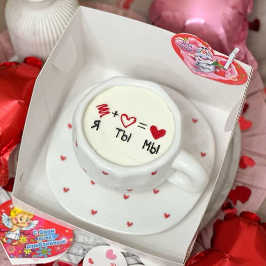Торт в кружке 14 февраля