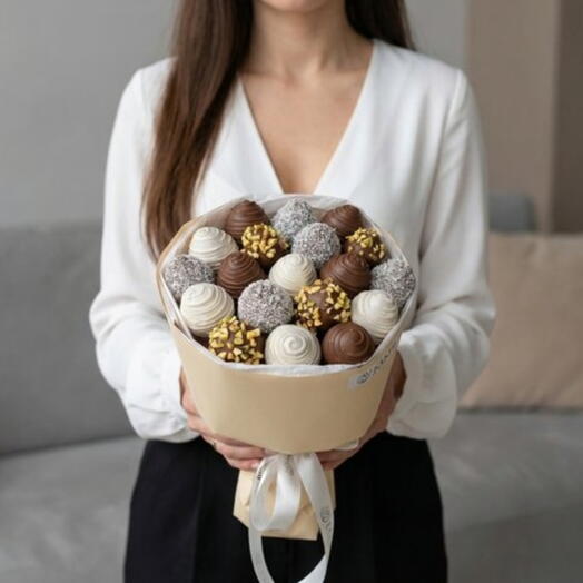 Букет из клубники, клубника в шоколаде Шоколадная гармония