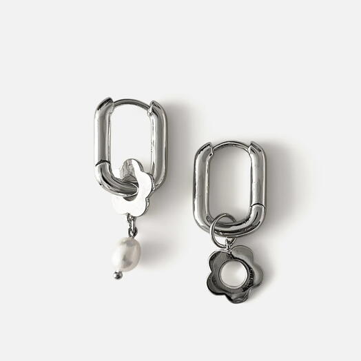 Серьги flower silver