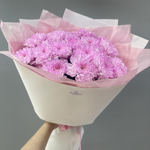 Букет из розовых хризантем 💐