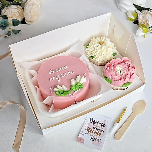 Бенто торт и пирожные с вашей надписью