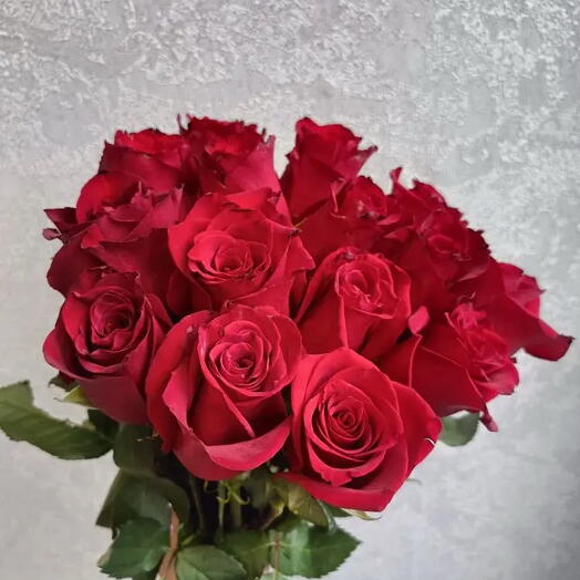 Розы алые 15 шт