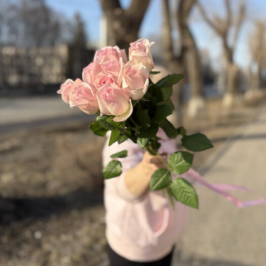 9 роз Китай под ленточку