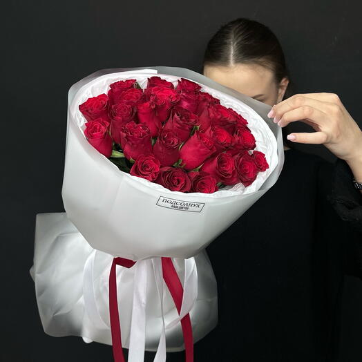 Букет из 25 красных роз Кения