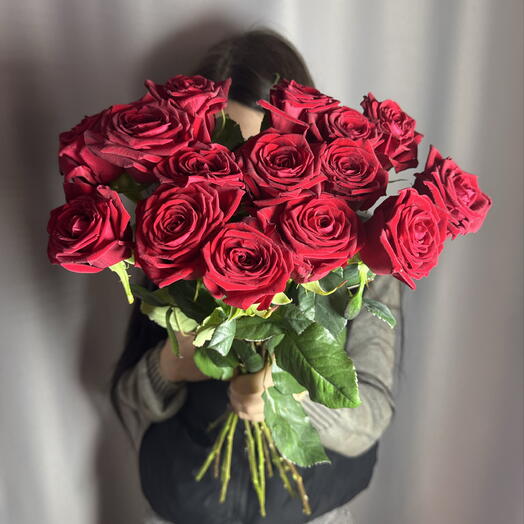 Монобукет из 15 красных роз🌹♥️