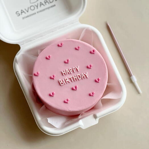 Бенто S розовый happy birthday