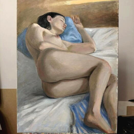 Картина маслом 50*70 см Ее нежные сны