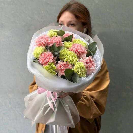 Моно букет из диантусов🌸🌿