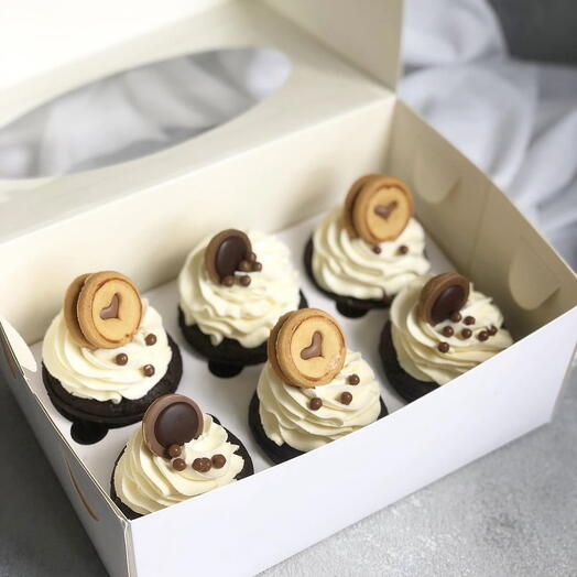 Шоколадные капкейки с кремом чиз 🧁в наборе (6шт)