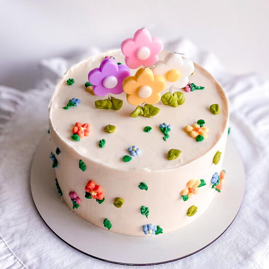 🎂Торт "Цветущий сад" со свечами /1.2кг