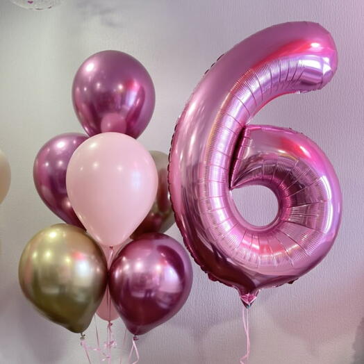 Воздушные шары на 6 лет "Ягодка"