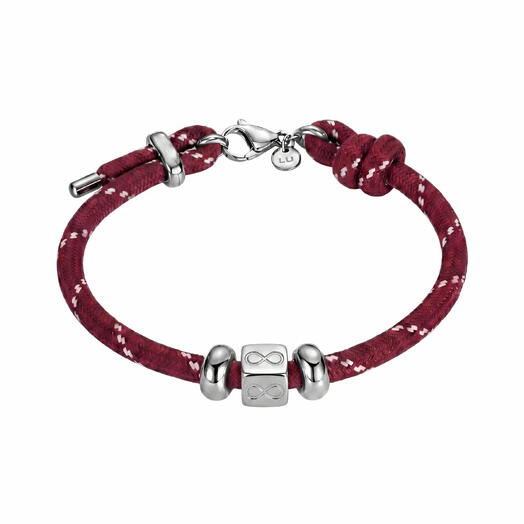Бордовый браслет LU CORD WINE [БЕСКОНЕЧНОСТЬ] на годовщину любимой девушке