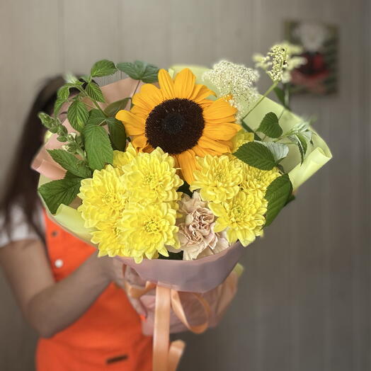 Летняя услада💛букет с подсолнухом