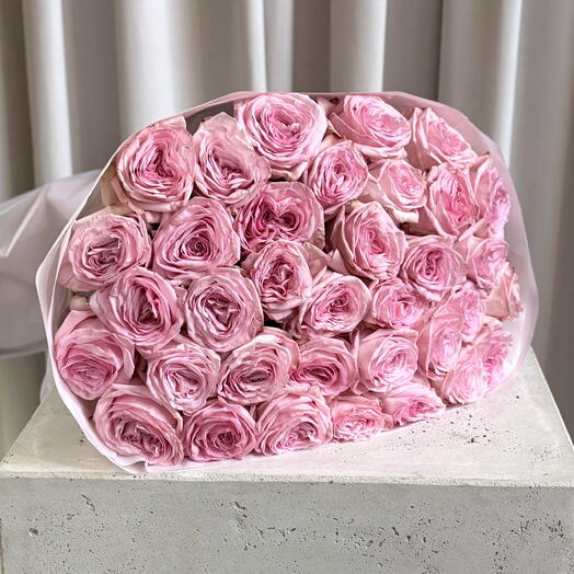 Букет пионовидных роз Pink Ohara