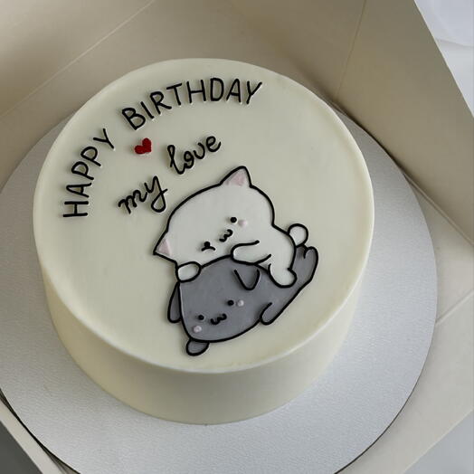 Бенто торт с котиками Happy birthday