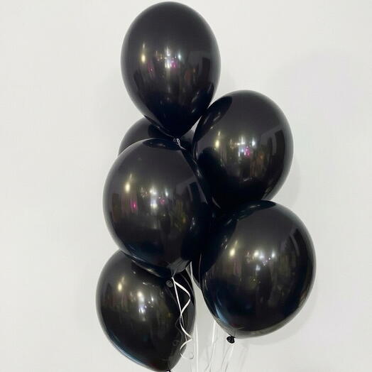 Гелиевые шары черные 7шт