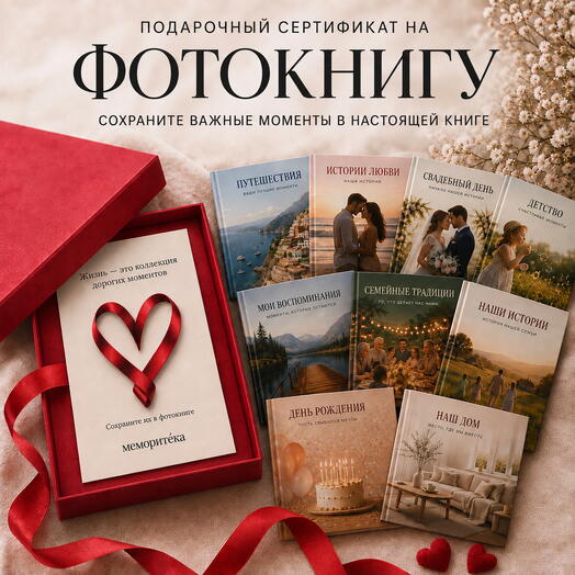Подарочный сертификат на создание коллекции фотокниг