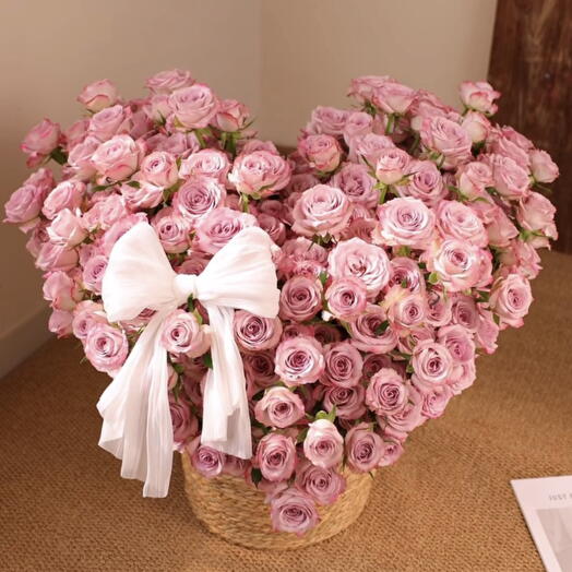 Heart Shaped Spray Rose Basket