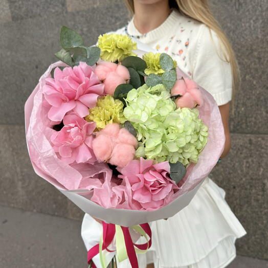 Букет 💕Розовый дофамин 💕🌸французская Роза♥️