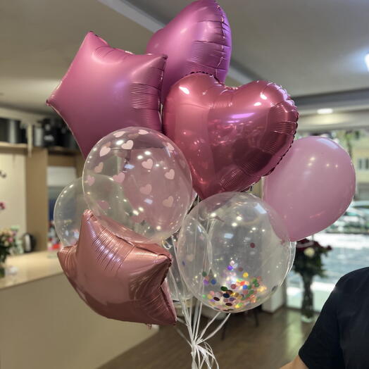 Pink balloons set