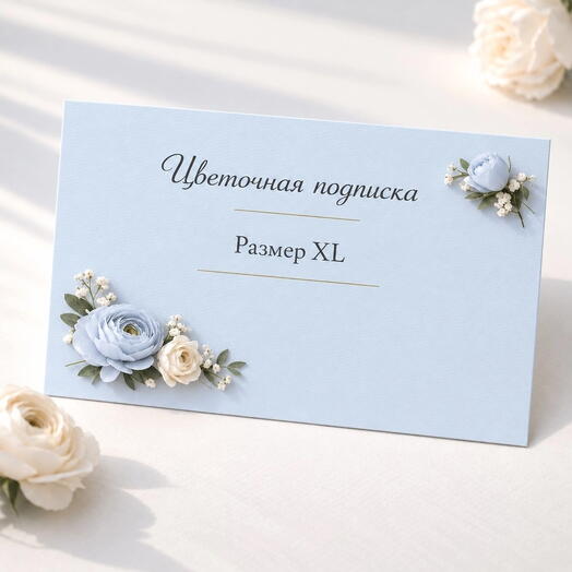 Сертификат на цветочную подписку XL