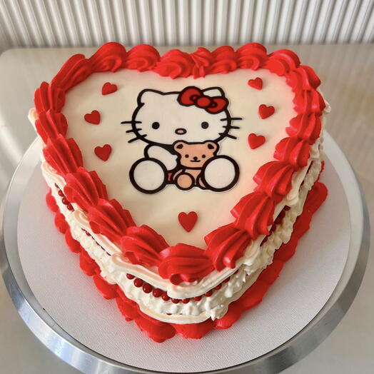 Торт сердце Hello Kitty