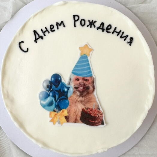 Бенто-торт со смешной обезьянкой на день рождения
