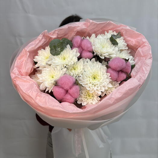 Мини букет с хлопком💕