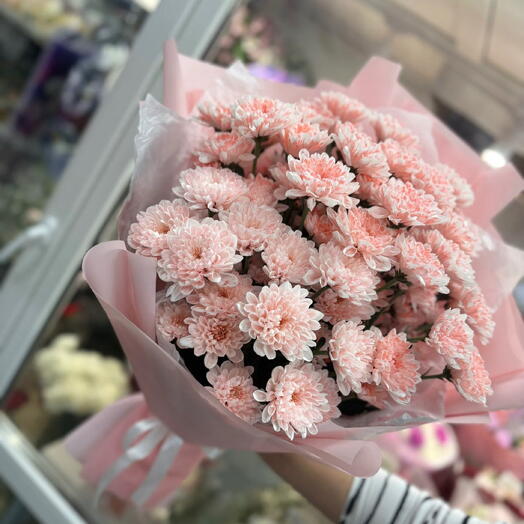 Букет из персиковых Хризантем 🧡