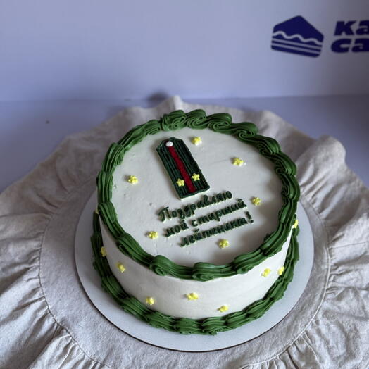 Торт для лейтенанта 1,3 кг с рюшами и погонами