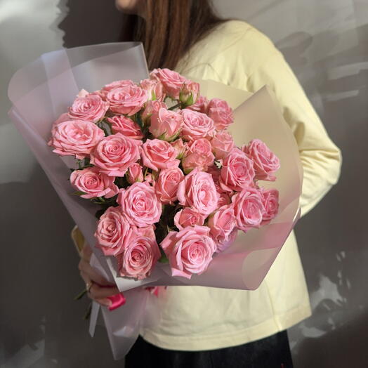 Кустовые розовые розы ️♥