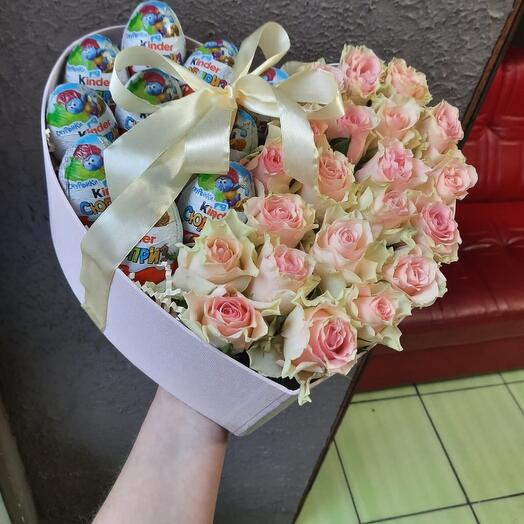 Сердце с розами и киндарами