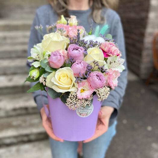 Caja de flores lavanda Blues