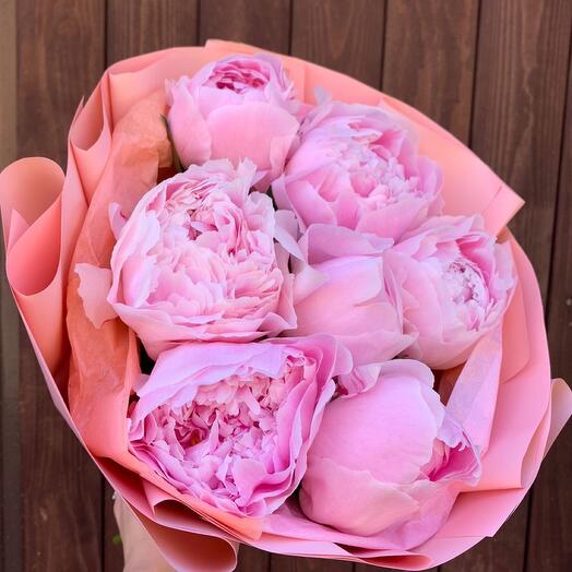 Bouquet of 7 peonies "Peony Cloud»