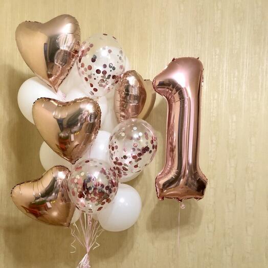 Balloons for 1 year old girls 19 pcs