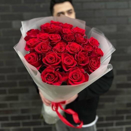 Ramo de 25 rosas de una sola cabeza 🌹
