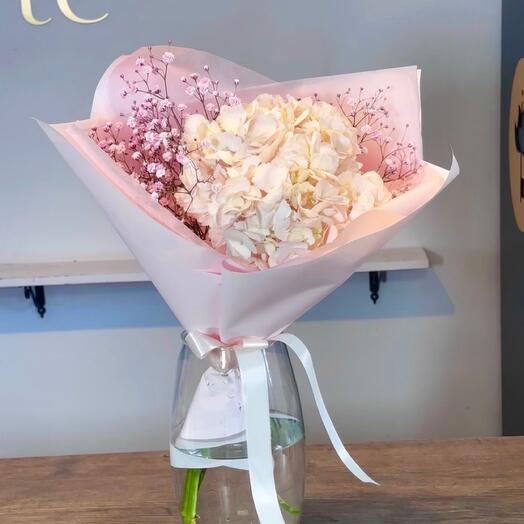 Hortensia con gypsophila