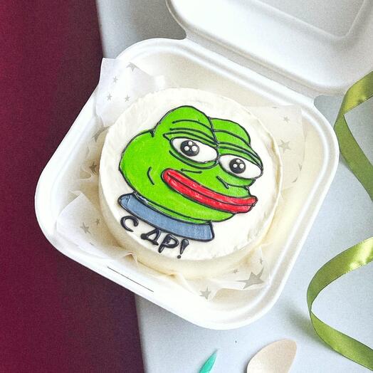 Бенто торт с лягушкой мем, с юмором