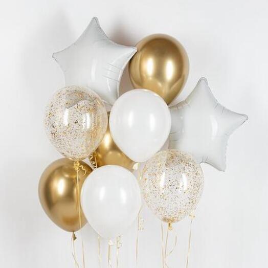 Conjunto de bolas de oro blanco