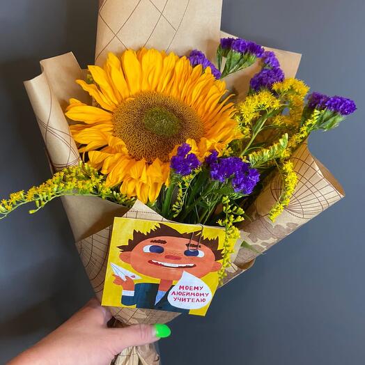 Букет с подсолнухом