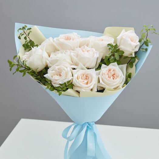 Букет из пионовидных роз White O Hara 5653