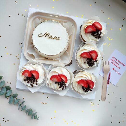 New! Комбо набор для мамули бенто + капкейки со свежей клубникой